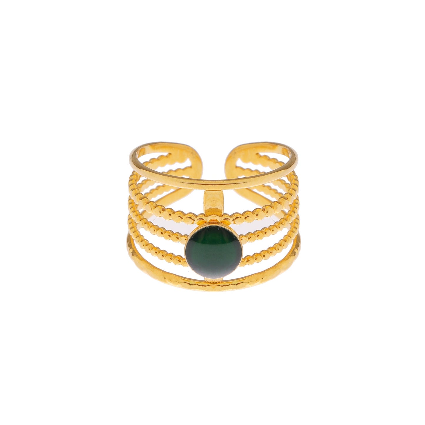Colorful Oil Necklace Hollow Line Dot Love Heart Adjustable Ring Women