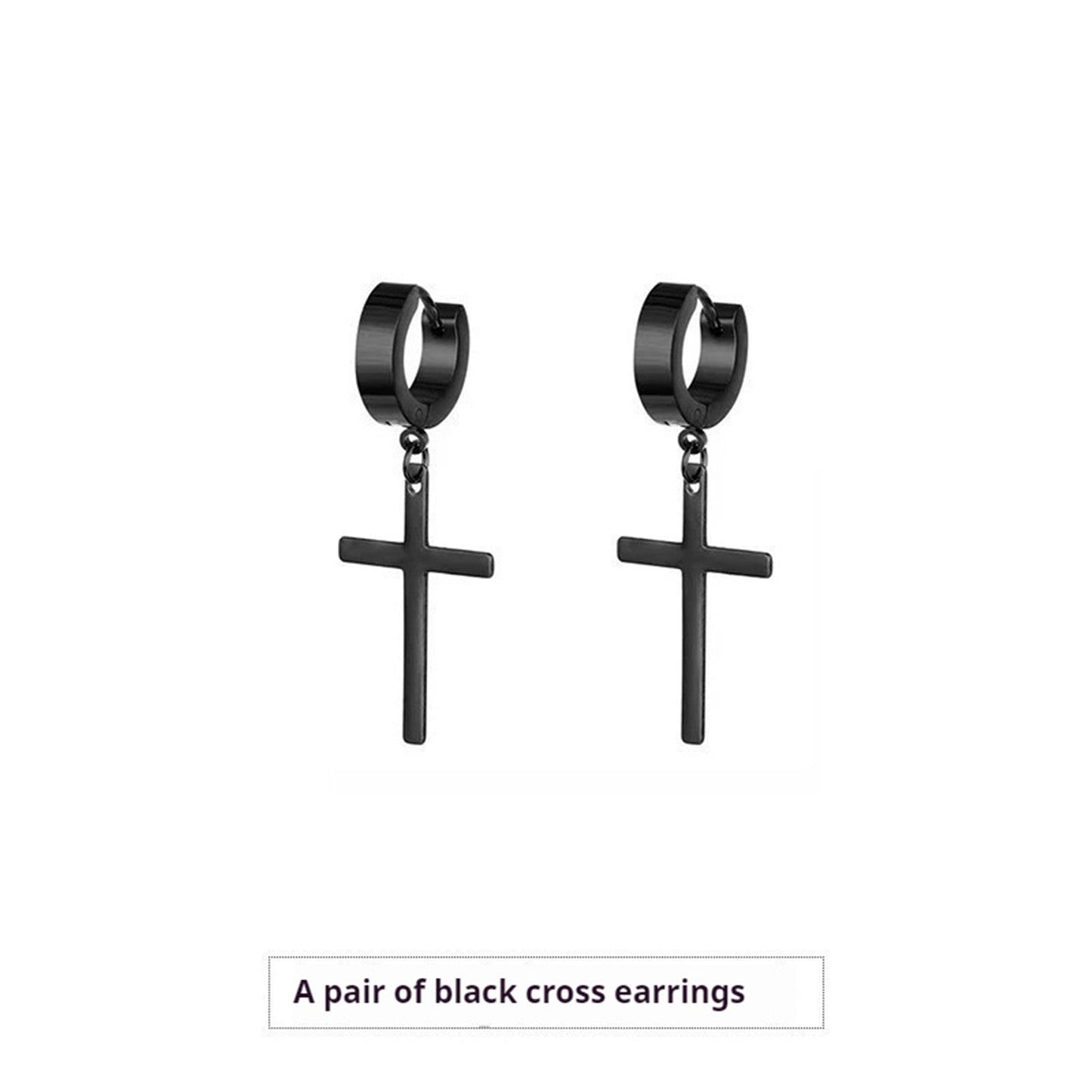 Cross Stud Earrings Male European Hip Hop