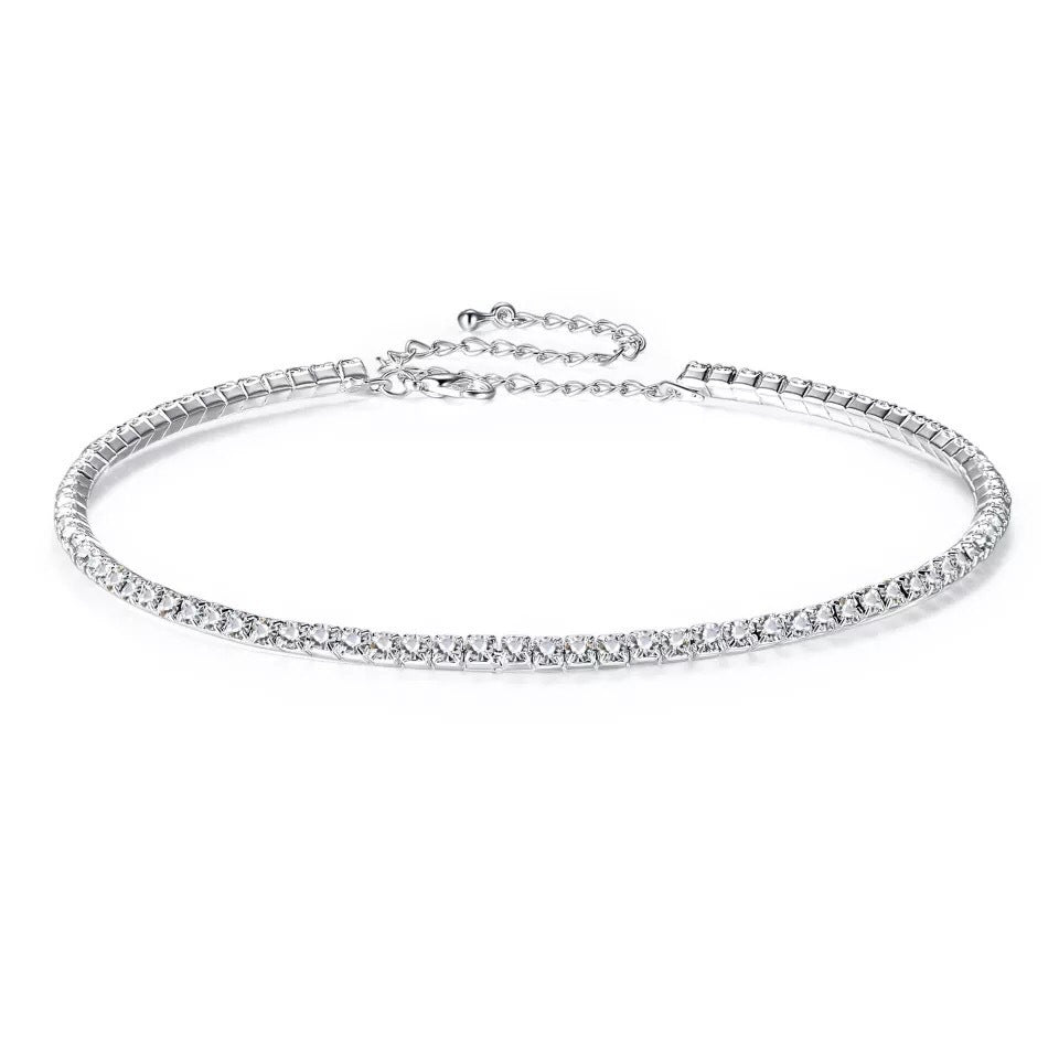 Necklace Short Choker Necklace Jewelry for Women Christmas Crystal Necklace Gold Plated Necklace Silver-plated