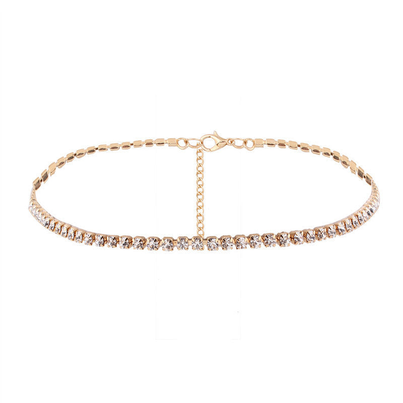Necklace Short Choker Necklace Jewelry for Women Christmas Crystal Necklace Gold Plated Necklace Silver-plated