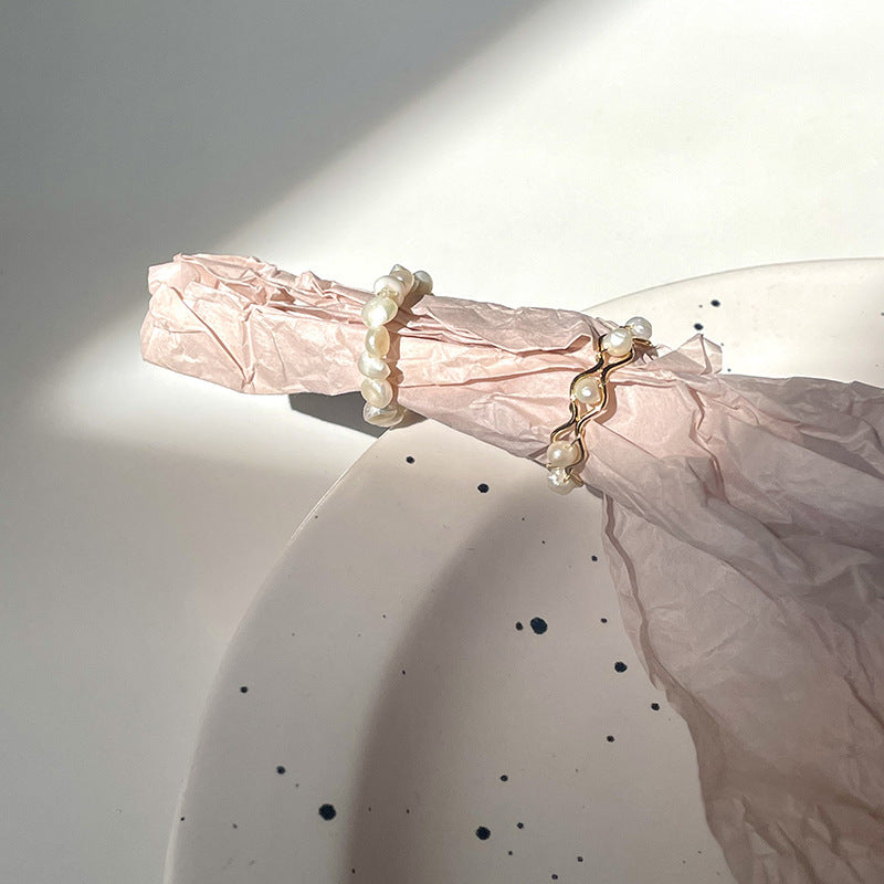 Freshwater Pearl Opening Irregular Ring