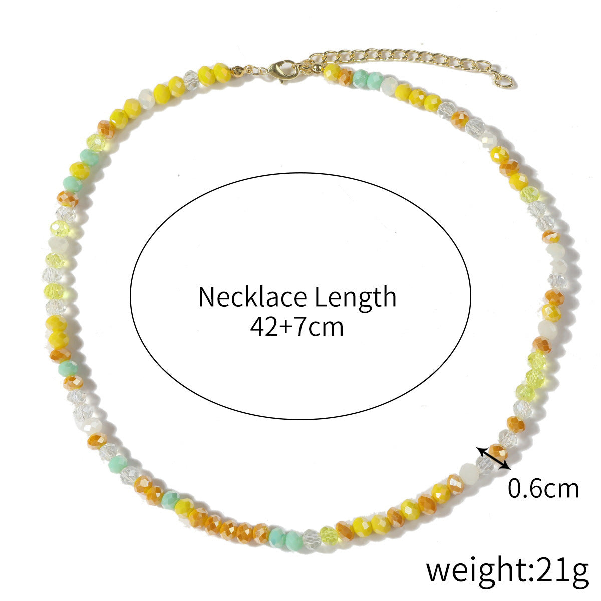 Green Crystal Beaded Necklace Female Flower Necklace